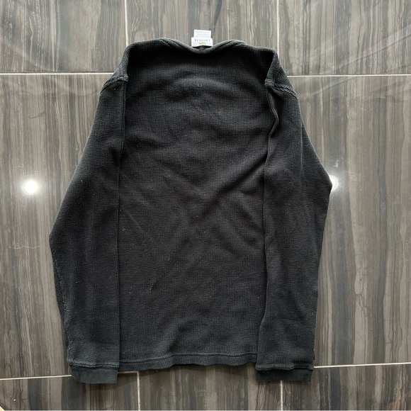 Lacoste Men’s Sweater 1/4 Button Pullover Black Long Sleeve Shirt Thermal Sz 4 - Picture 5 of 5